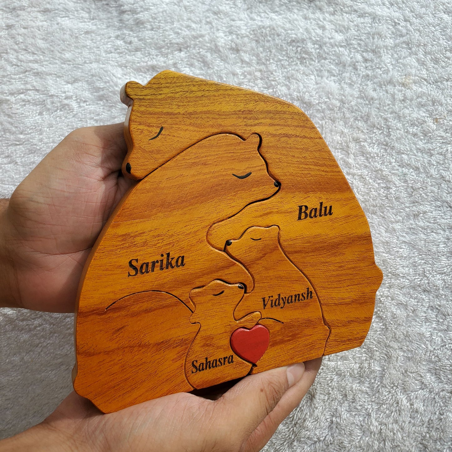 दो बच्चों के साथ भालू परिवार(डिजाइन 2)