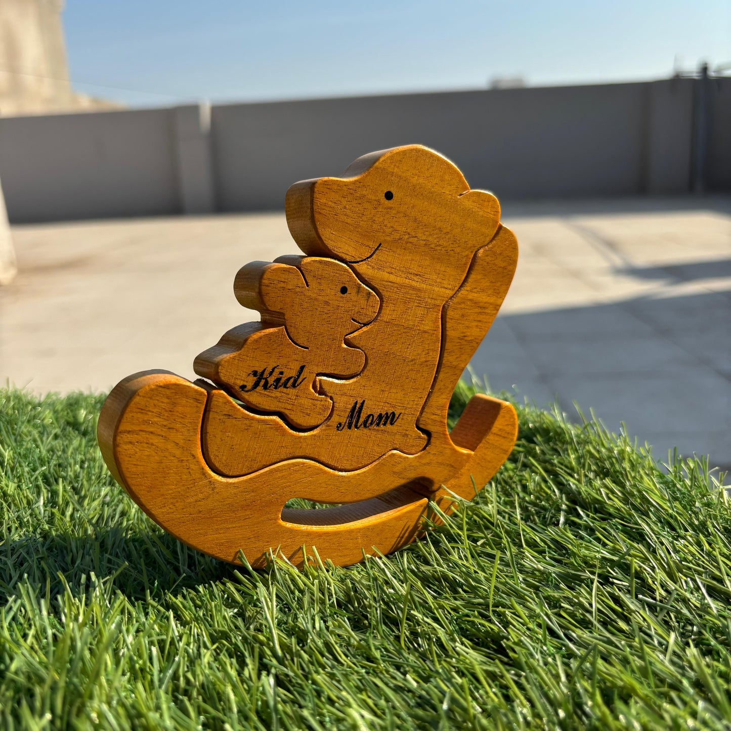 Wooden Parent & Baby Bear Keepsake | Polished surface with shiny finish | Fungus Proof