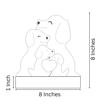 Wooden Dog Family Keepsake