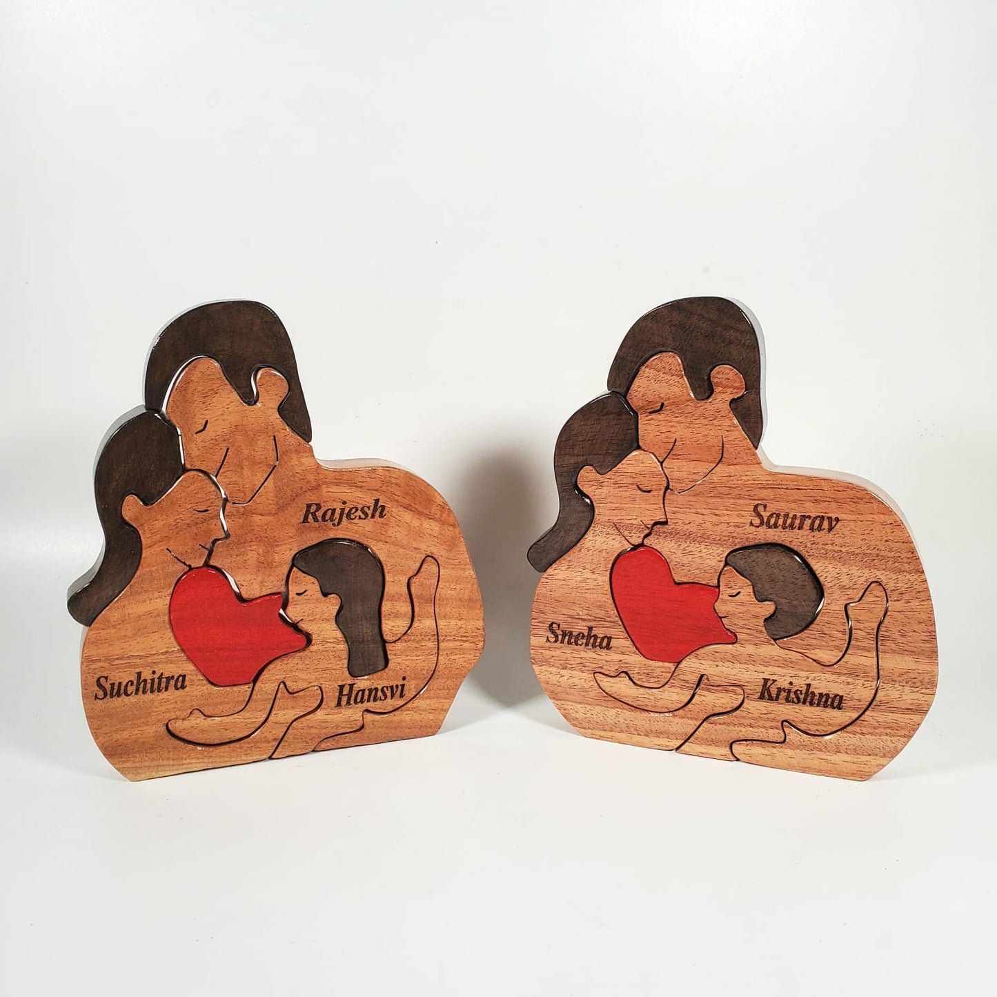 Wooden Human figurine Family Keepsake | Polished surface with shiny finish | Fungus proof
