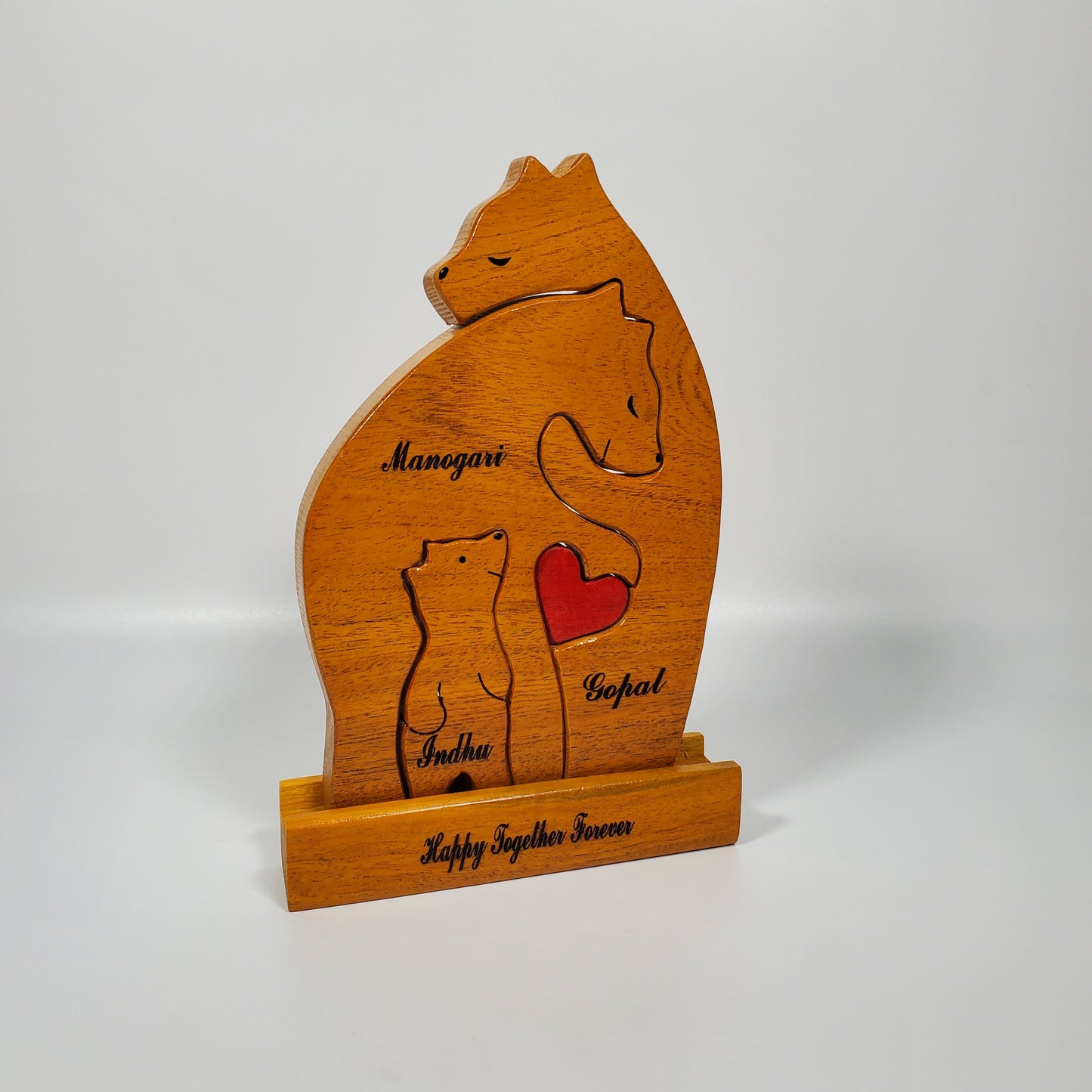 Bear family with one child