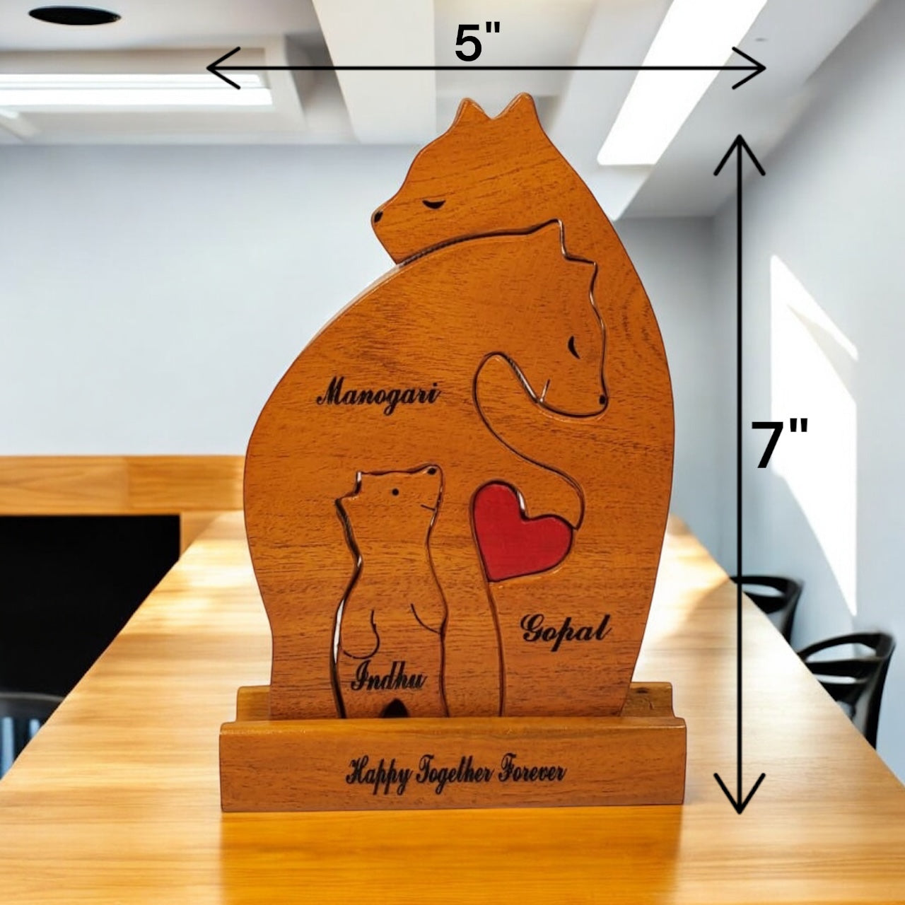 Bear family with one child