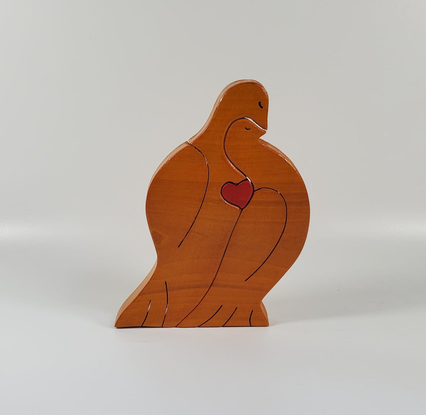 Wooden Dove Couple keepsake | Polished surface with shiny finish | Fungus Proof