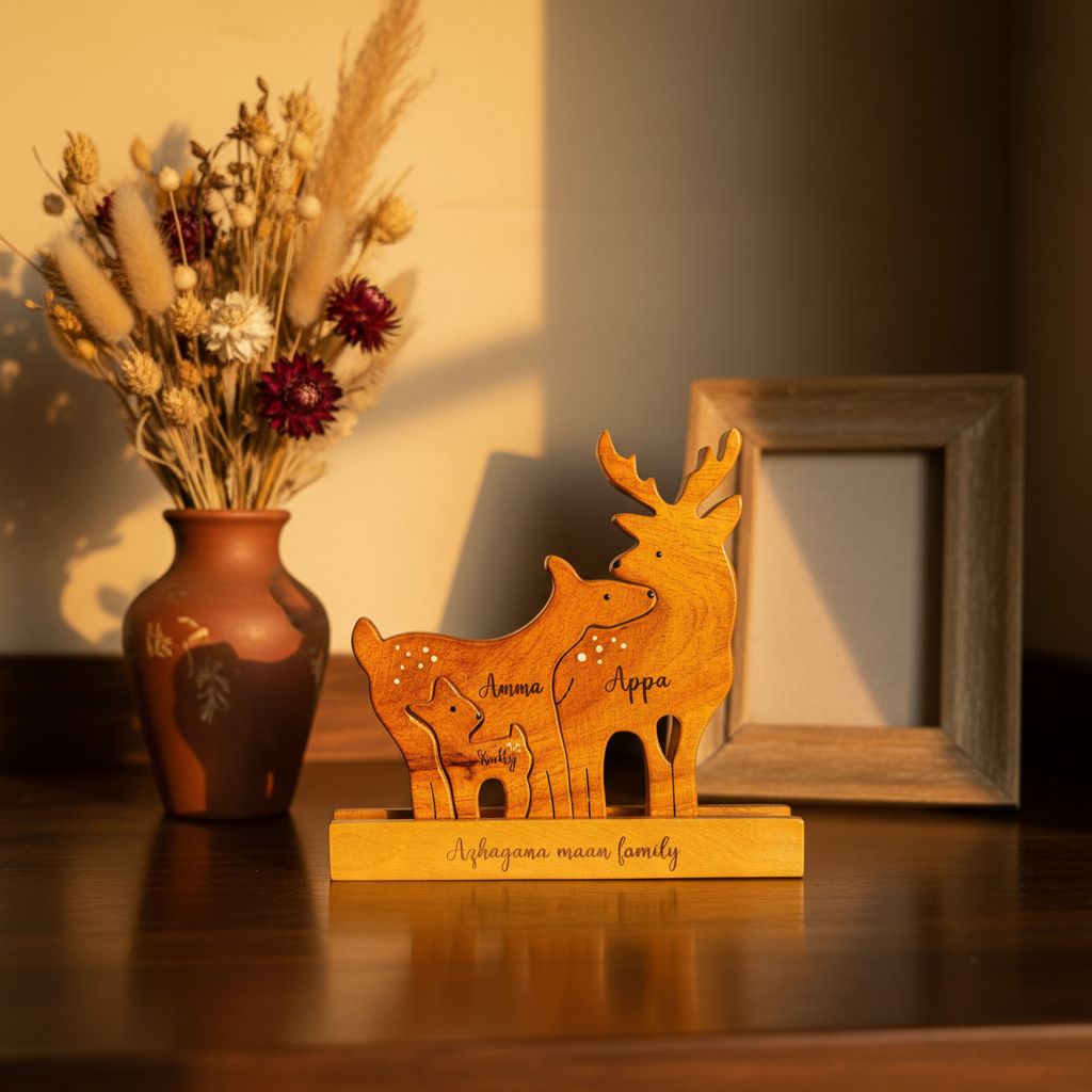 Deer Family Keepsake | Polished Surface with Smooth Finish | Fungus Proof