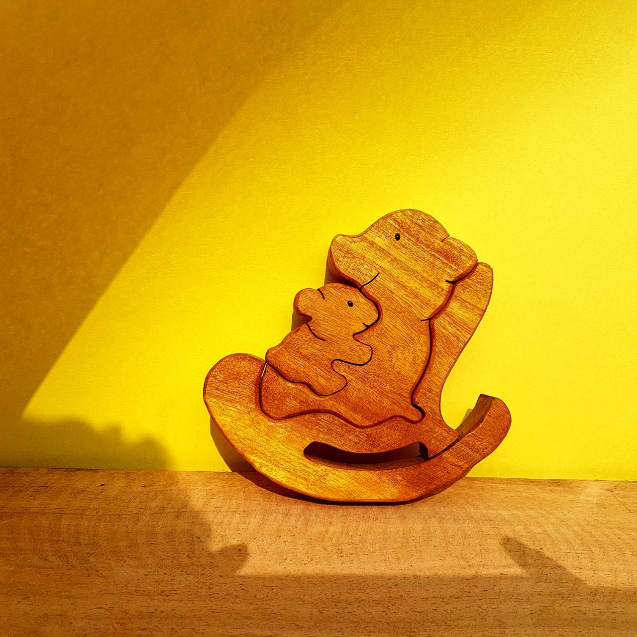 Wooden Parent & Baby Bear Keepsake | Polished surface with shiny finish | Fungus Proof
