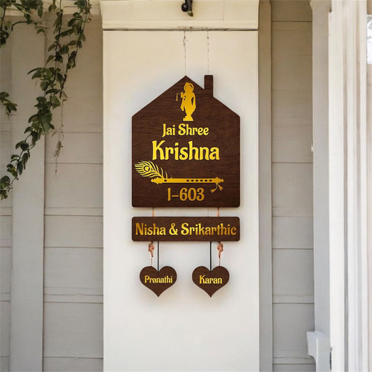 Krishna Hut Shape Name Plate