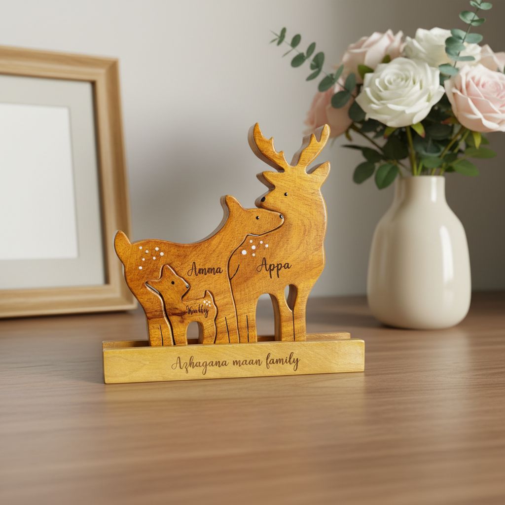 Deer Family Keepsake | Polished Surface with Smooth Finish | Fungus Proof