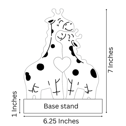 Wooden Giraffe Family  | Polished surface with shiny finish | Fungus Proof