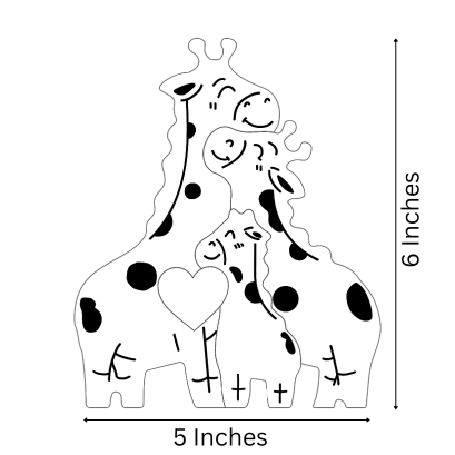 Wooden Giraffe Family  | Polished surface with shiny finish | Fungus Proof