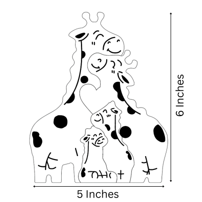 Wooden Giraffe Family  | Polished surface with shiny finish | Fungus Proof