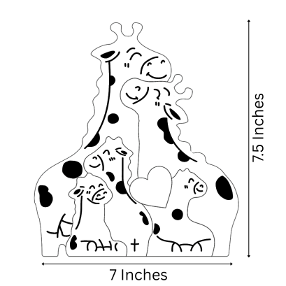 Wooden Giraffe Family  | Polished surface with shiny finish | Fungus Proof
