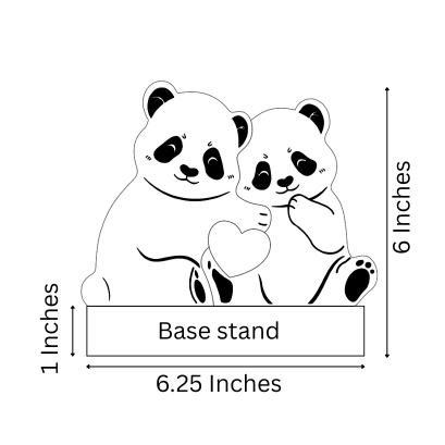 Wooden Panda Family  | Polished surface with shiny finish | Fungus Proof
