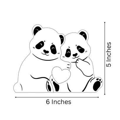 Wooden Panda Family  | Polished surface with shiny finish | Fungus Proof