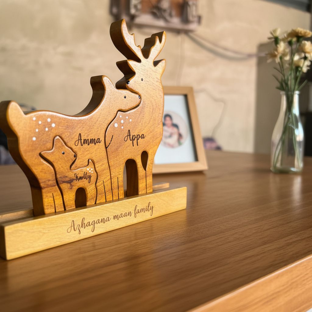 Deer Family Keepsake | Polished Surface with Smooth Finish | Fungus Proof