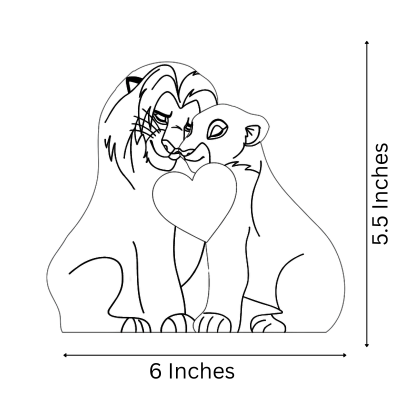 Wooden Lion Family - Beech Wood | Polished surface with shiny finish | Fungus Proof