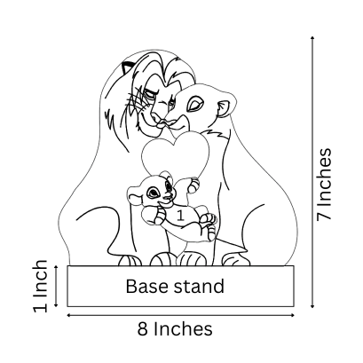 Wooden Lion Family - Beech Wood | Polished surface with shiny finish | Fungus Proof