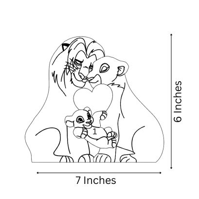 Wooden Lion Family - Beech Wood | Polished surface with shiny finish | Fungus Proof