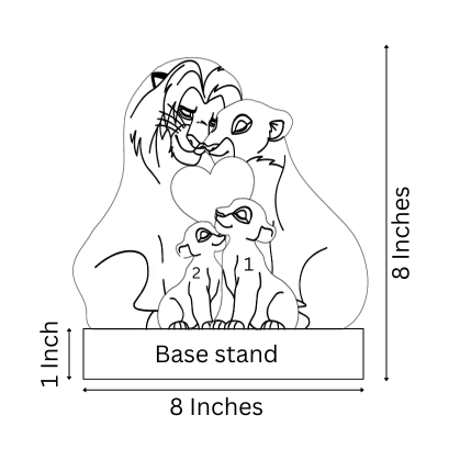 Wooden Lion Family - Beech Wood | Polished surface with shiny finish | Fungus Proof