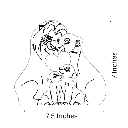 Wooden Lion Family - Beech Wood | Polished surface with shiny finish | Fungus Proof