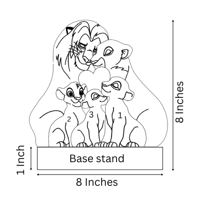 Wooden Lion Family - Beech Wood | Polished surface with shiny finish | Fungus Proof
