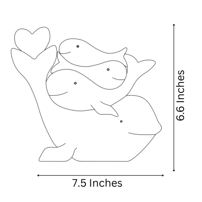 Wooden Whale Family Keepsake | Polished surface with shiny finish | Fungus Proof