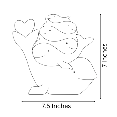 Wooden Whale Family Keepsake | Polished surface with shiny finish | Fungus Proof