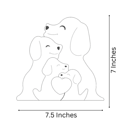 Wooden Dog Family Keepsake