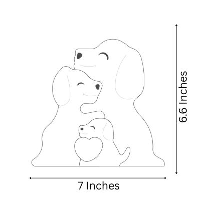 Wooden Dog Family Keepsake