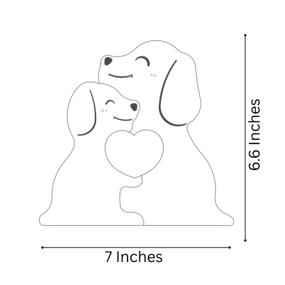 Wooden Dog Family Keepsake