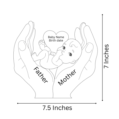 Baby in Hands Keepsake  | Polished surface with shiny finish | Fungus Proof