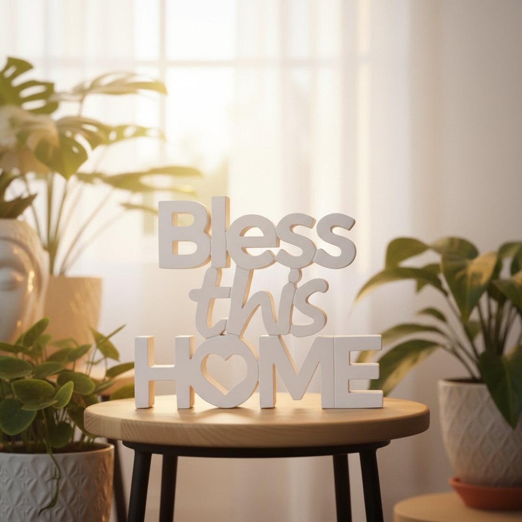 Bless This Home – Sunlit Living Room