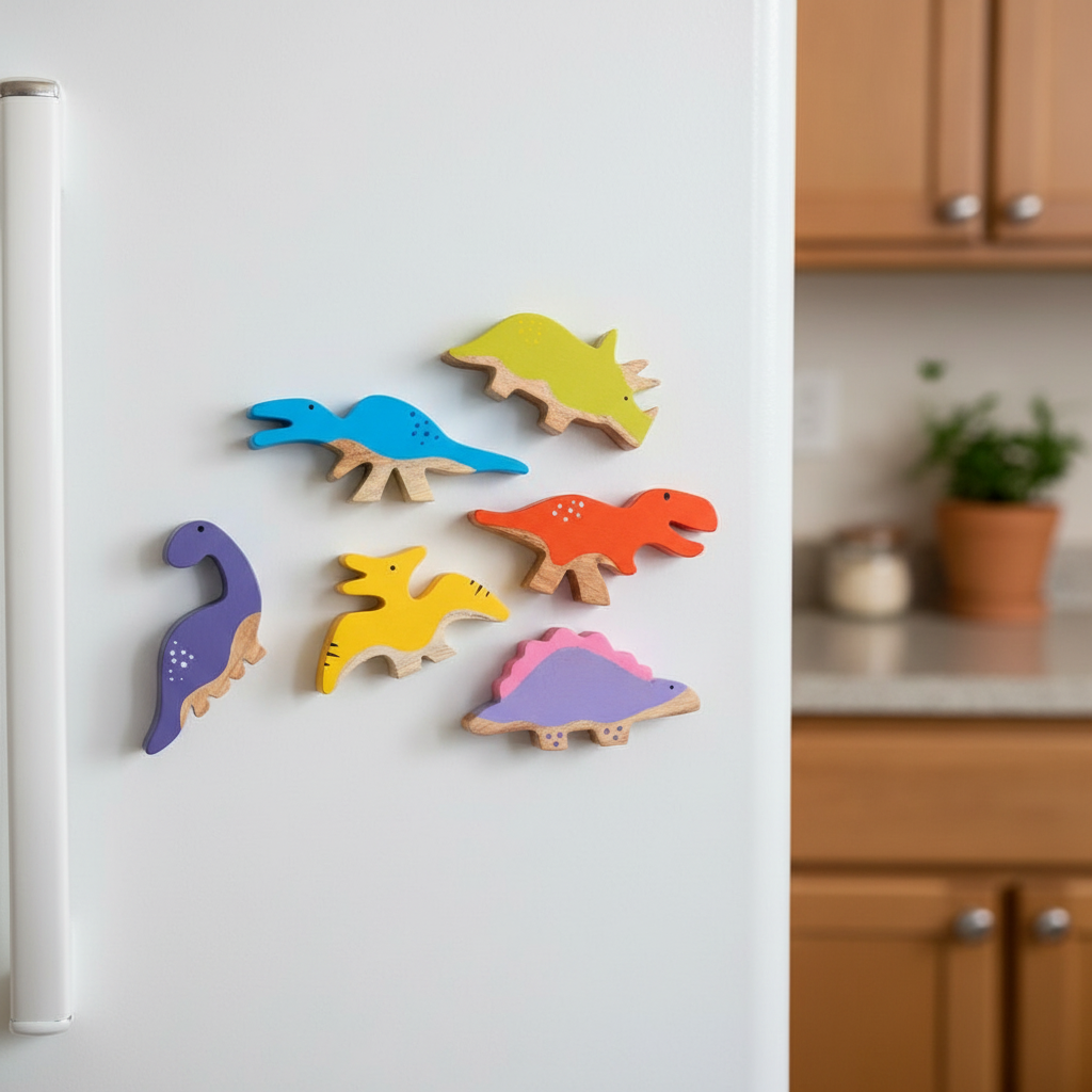 Dinosaur Toys as Fridge Magnets