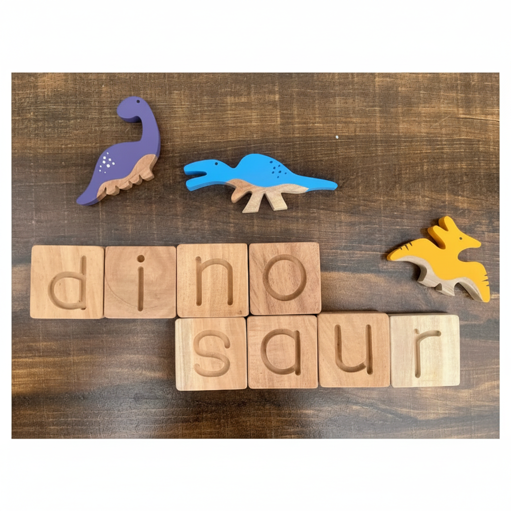 Dinosaur Toys Warm Wooden Table
