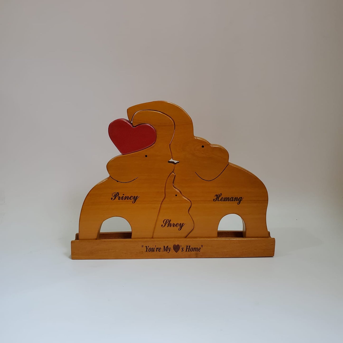 Elephant family with one child
