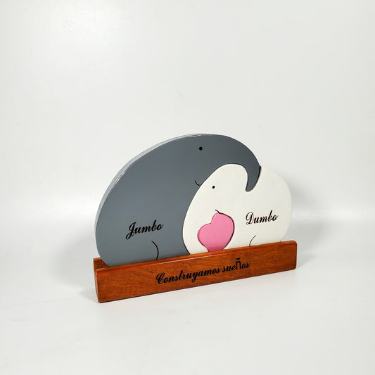 Elephant couple (Grey and white)