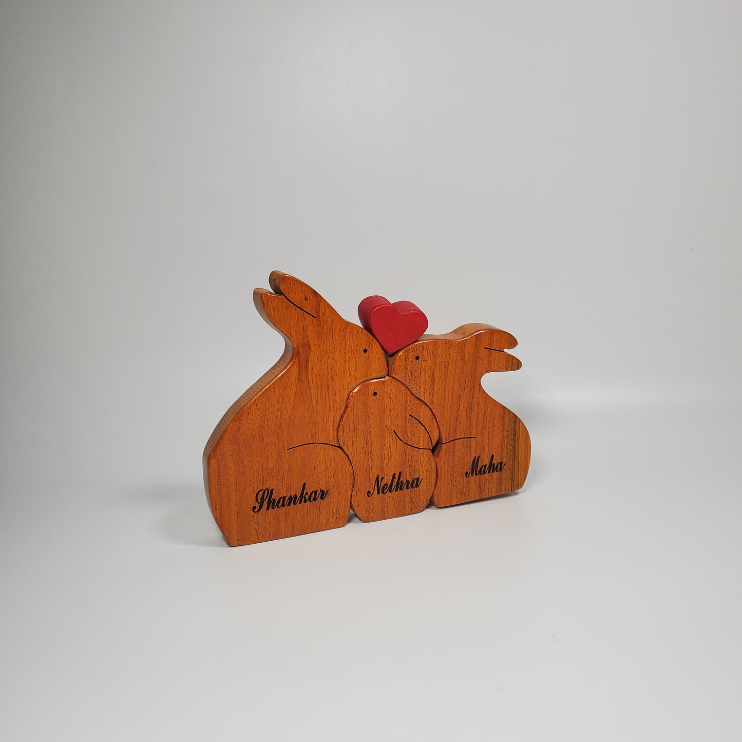 Rabbit family with one kid