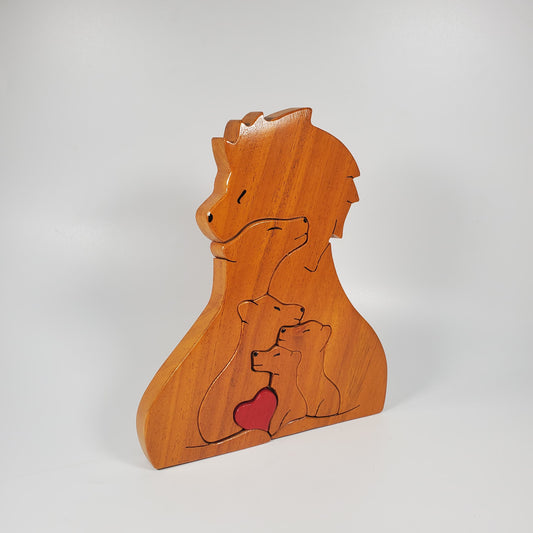 Lion family keepsake with three children