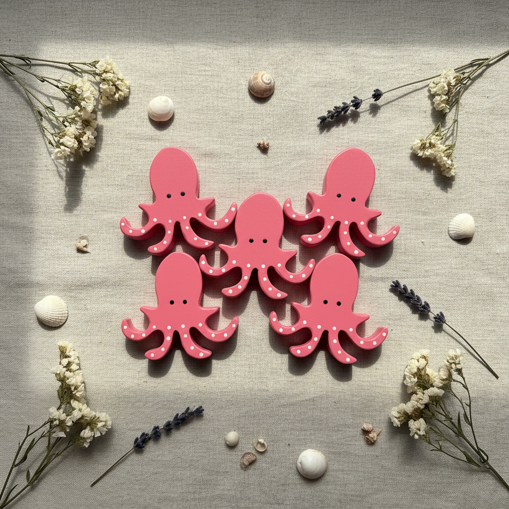 Pink Octopus Wooden Toys