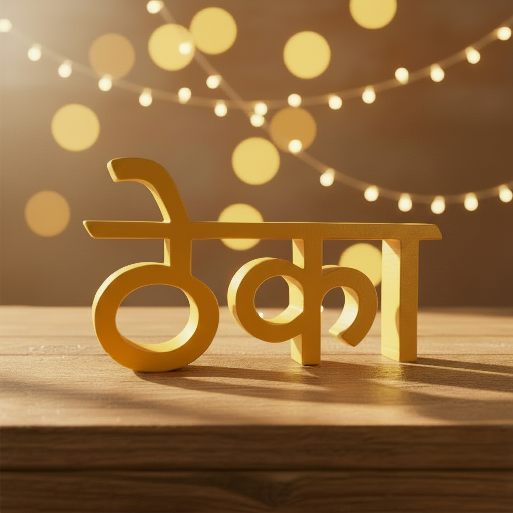 ठेका Sign - Rope Lights Only Background