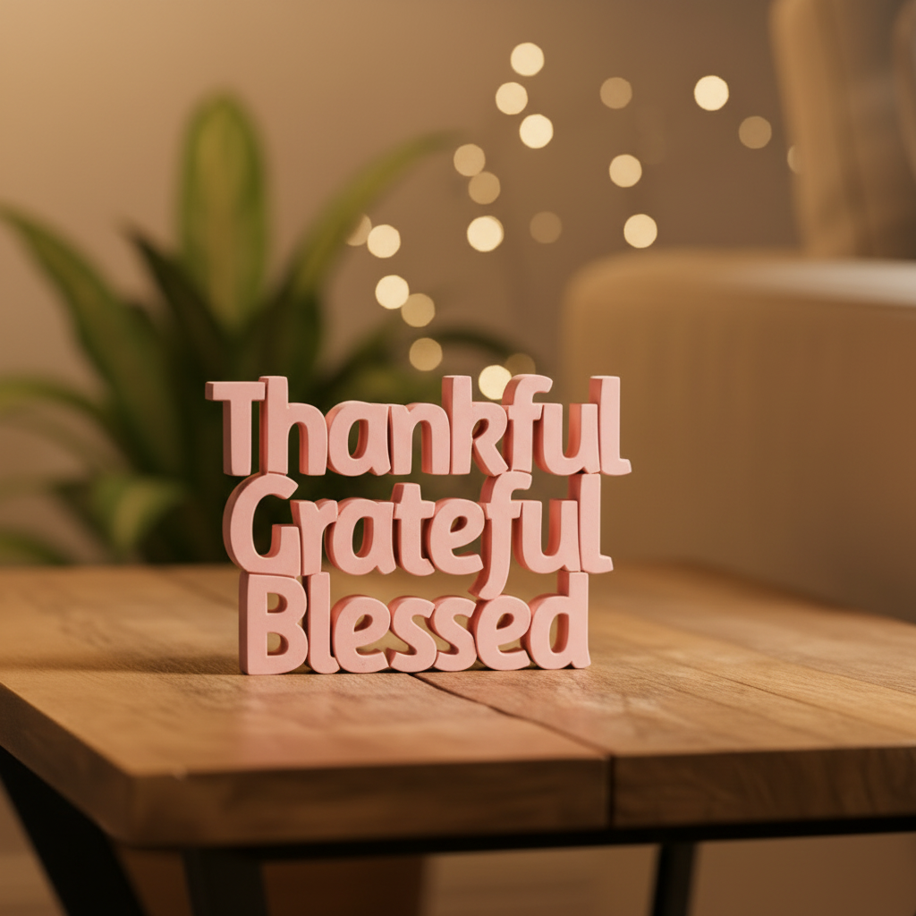 Thankful Grateful Blessed – Close-up Product Focus