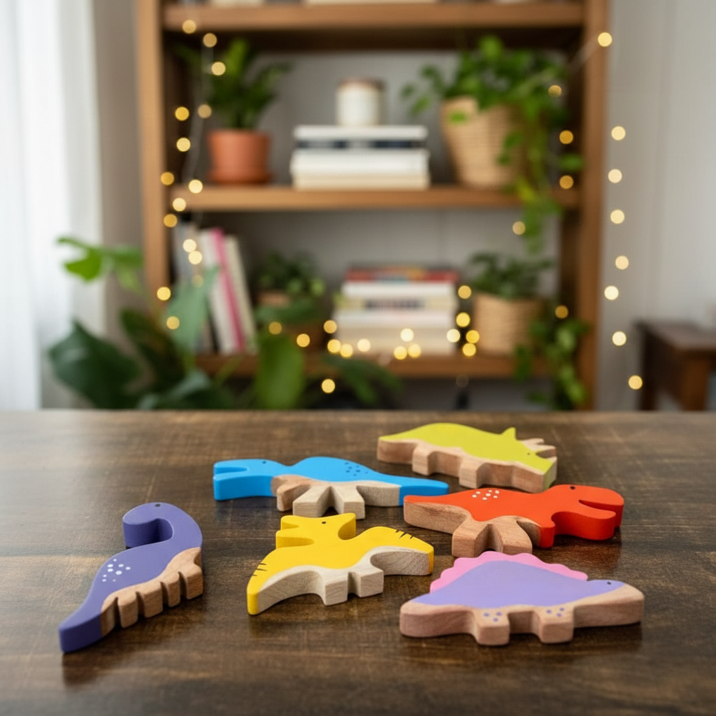 Wooden Dinos with Background 2
