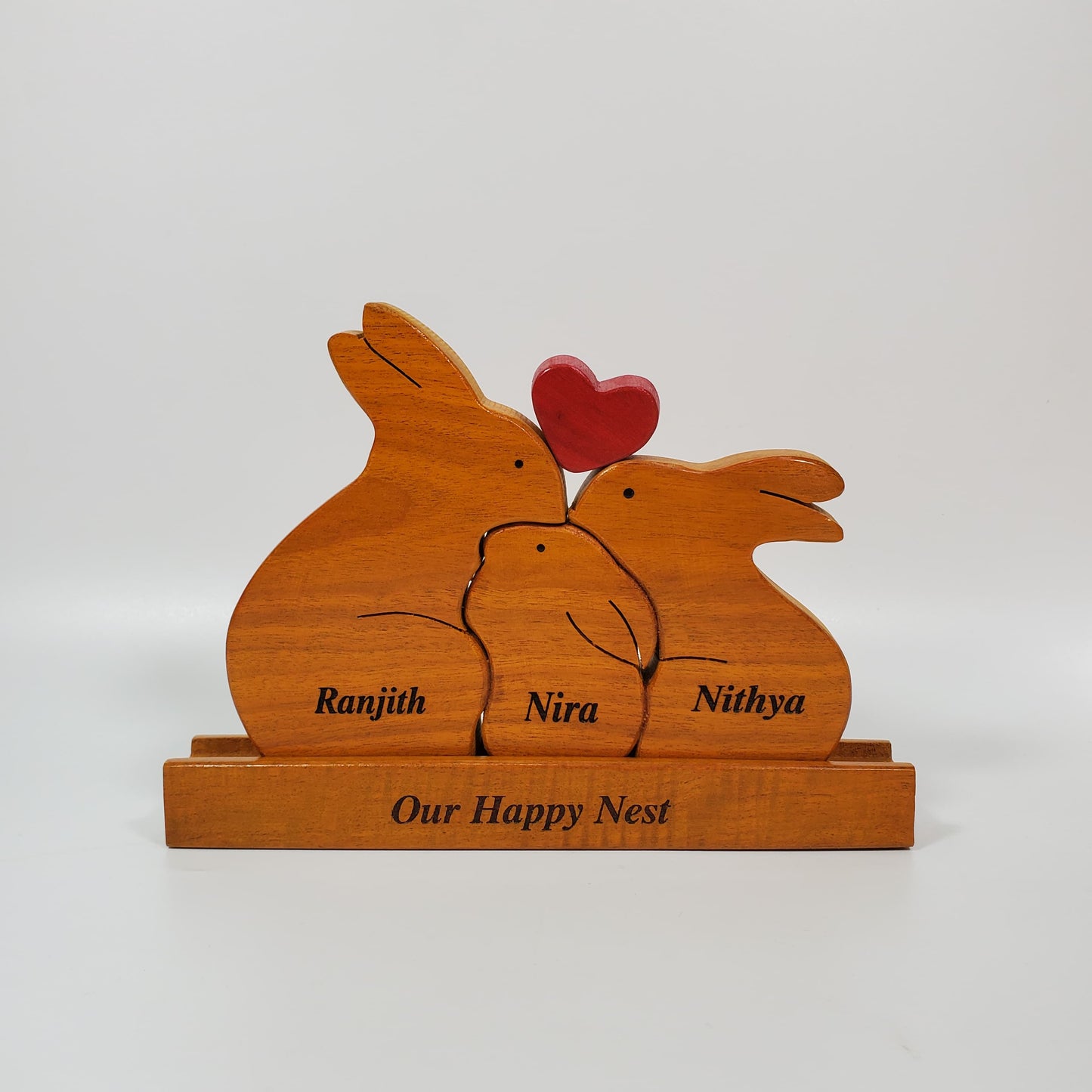 Rabbit family with one kid